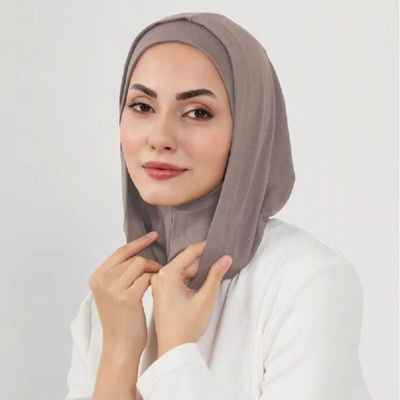 Bonnet Hijab Instant Double Couche pour Femmes Musulmanes, Bonnet Intérieur Ramadan, Turban Élastique, Bandana, Capuche et Bandeau Assorti