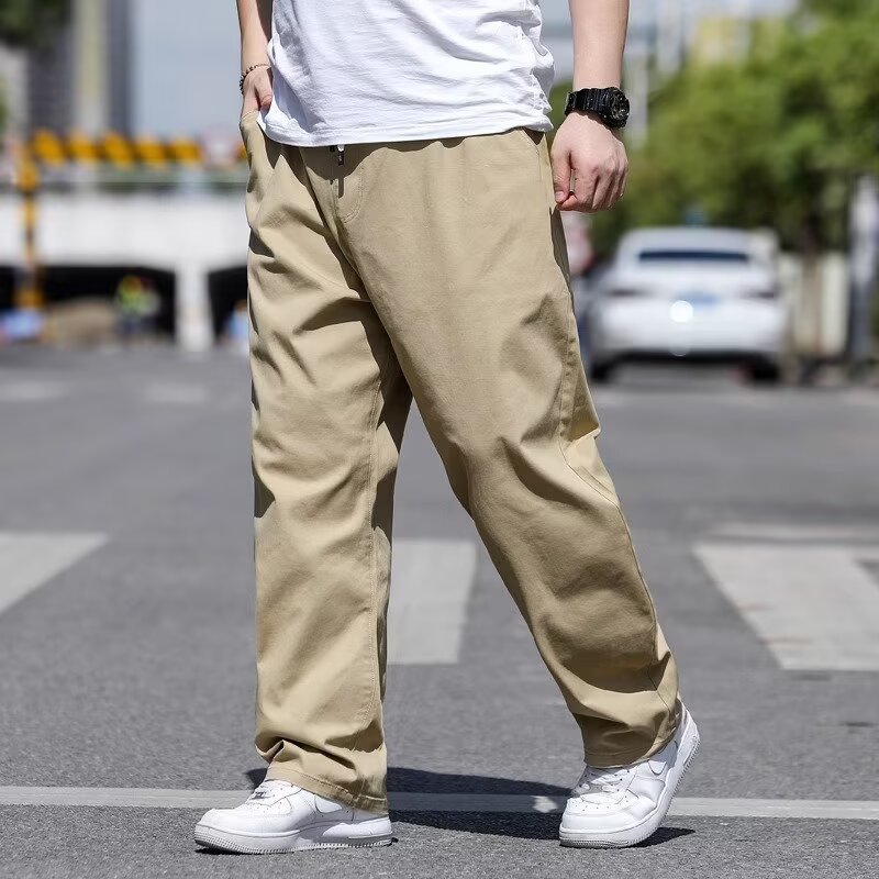 Pantalon de travail d'été pour hommes, grande taille, coupe droite décontractée, XL-8XL, grandes tailles, pantalon d'été grande taille, taille asiatique