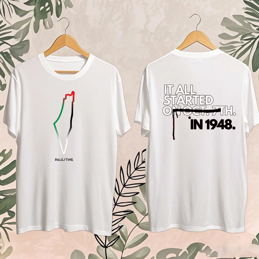 Chemise palestinienne couleur pastèque 2025 manches courtes T-Shirt en coton décontracté pour hommes femmes arabe Shemagh graphique t-shirts