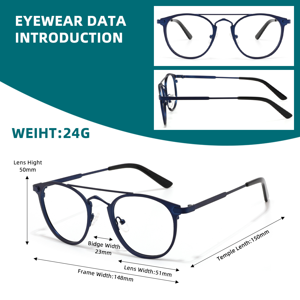 Lunettes de vue rondes classiques pour hommes, marque de luxe, Vintage, Anti-lumière bleue, pour femmes, monture dorée à double faisceau + 1