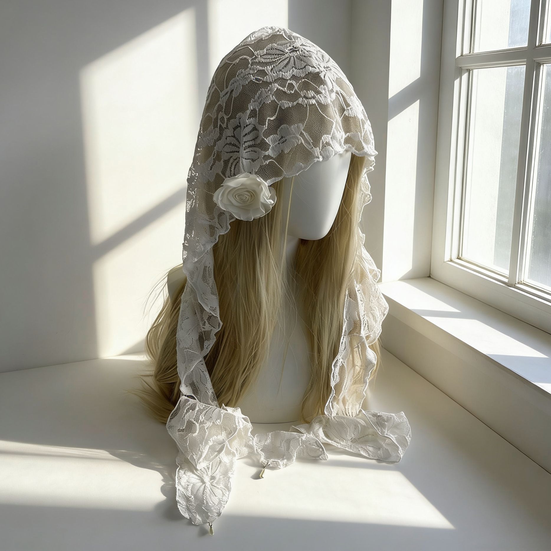 Nouveauté Printemps : Foulard en Soie Coréen Ins pour Filles, Style Lolita, Dentelle Creuse, Polyvalent, pour Décoration Photo et Accessoire de Mode Kawaii pour Femmes