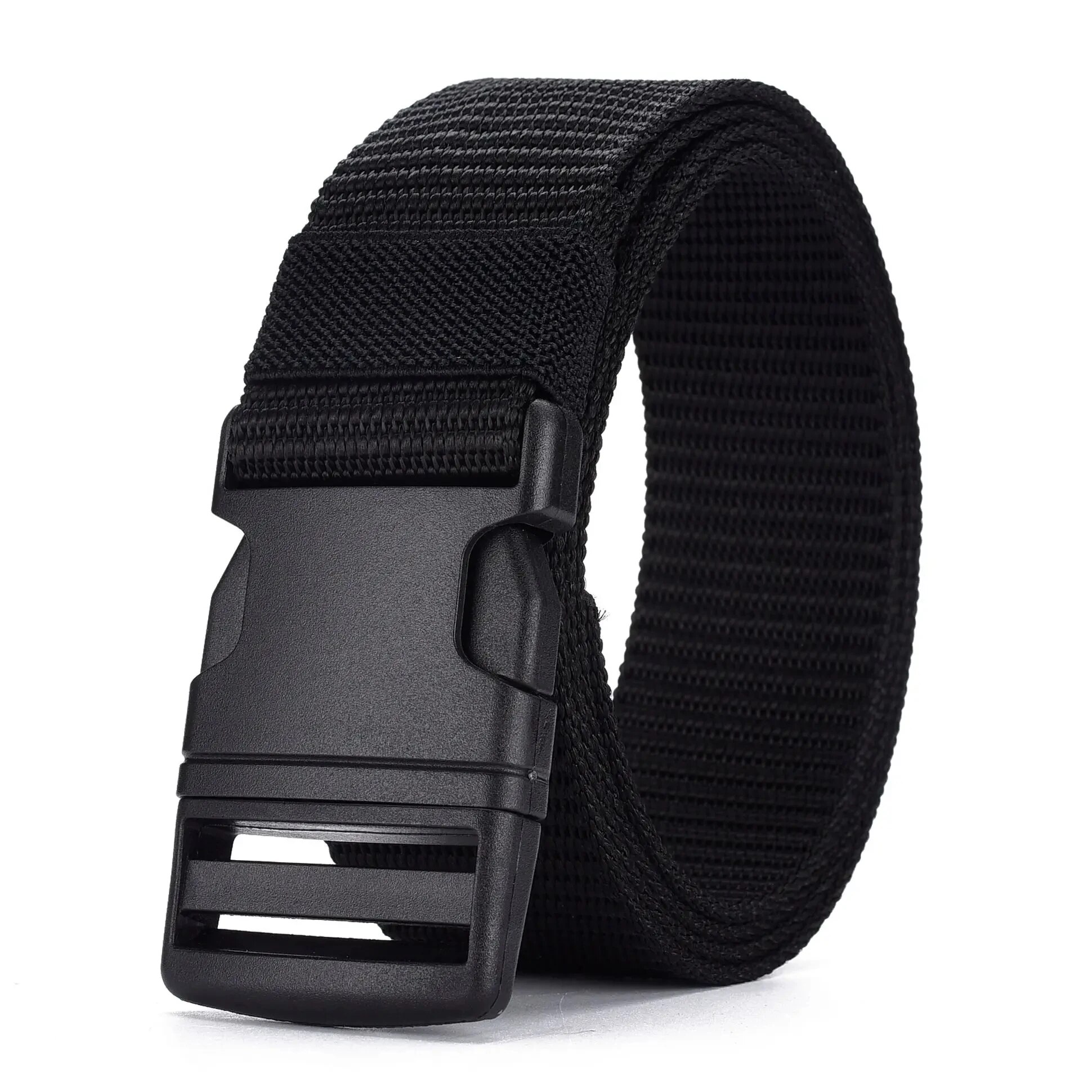 Ceinture tactique pour hommes, sans boucle en plastique métallique, ceinture tissée en toile de Nylon robuste, ceinture de couleur neutre pour l'extérieur, sangle de haute qualité