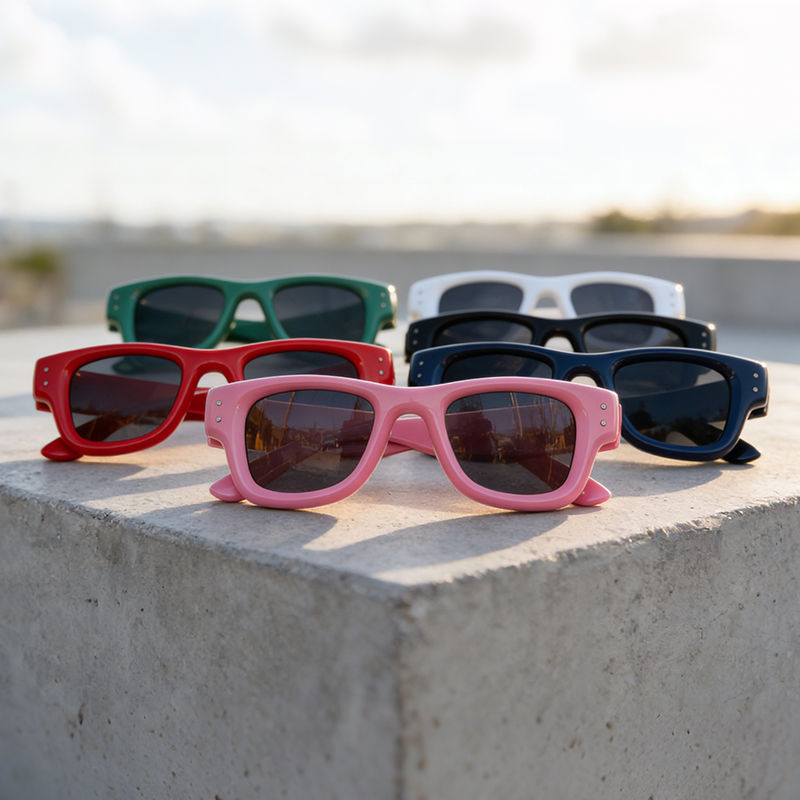 Lunettes de soleil carrées tendance unisexes – Design de voyage simple pour les voyages et la conduite en plein air décontractés