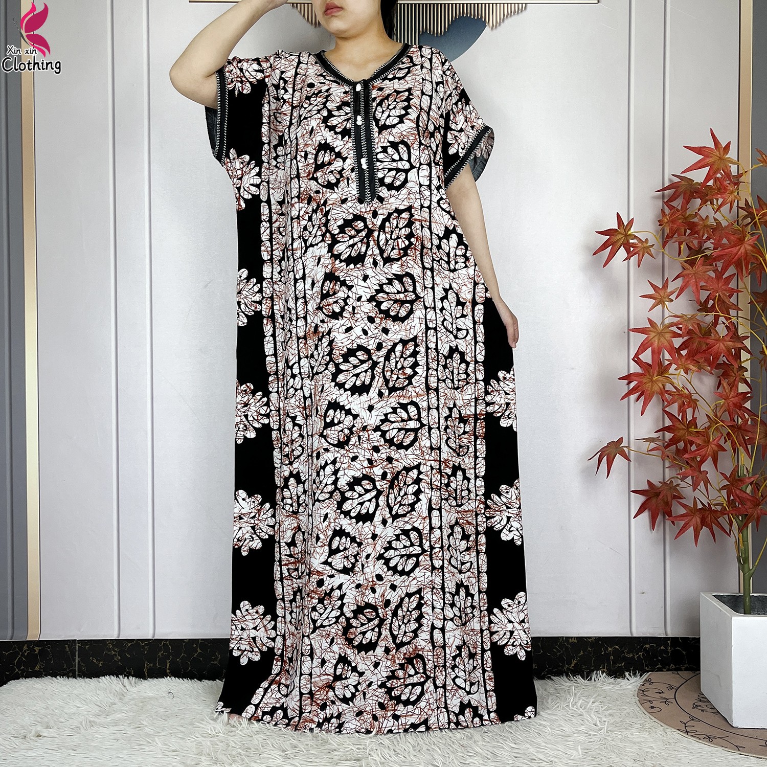 Nouvelle Collection 2026 : Robe Africaine Abaya d'Été à Manches Courtes, Style Dashiki, Ample et Fluide, Robe Longue Boubou, Mode Islamique Décontractée pour Femme