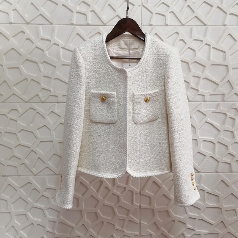 Manteau en laine pour femmes, court et élégant, en Tweed, Style français, haut de gamme, inspiré, nouvelle collection automne hiver 2025