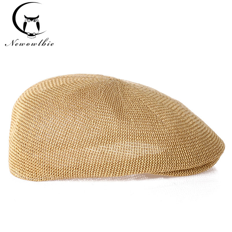 Mode béret chapeau Casquette Casquette paille maille chapeaux pour hommes et femmes enfants visières chapeau de soleil Gorras Planas casquettes plates été