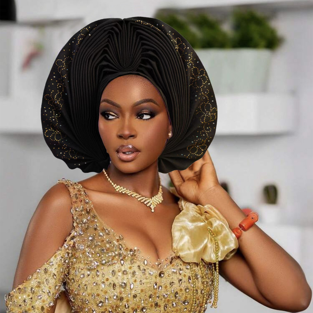 Casquette Turban déjà fabriquée pour femmes, couvre-chef de mariage nigérian, couvre-chef africain Auto Gele, Bonnet, Hijab