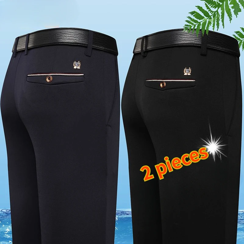 Pantalon habillé noir élégant pour hommes, pantalon décontracté confortable, pantalon de costume d'affaires coréen quatre saisons, pantalon Slim extensible pour hommes