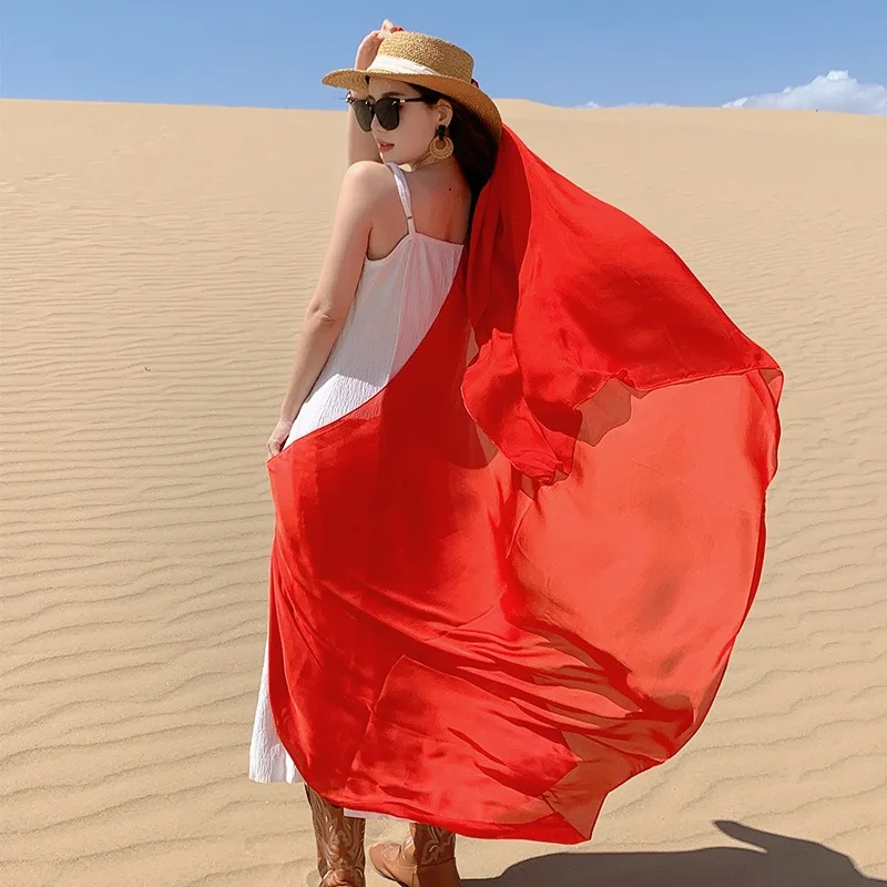 Écharpe Hijab Rouge Solide pour Femme, Foulards de Voyage de Luxe, Protection Solaire Extérieure, Châle Pashmina, Longue Mode