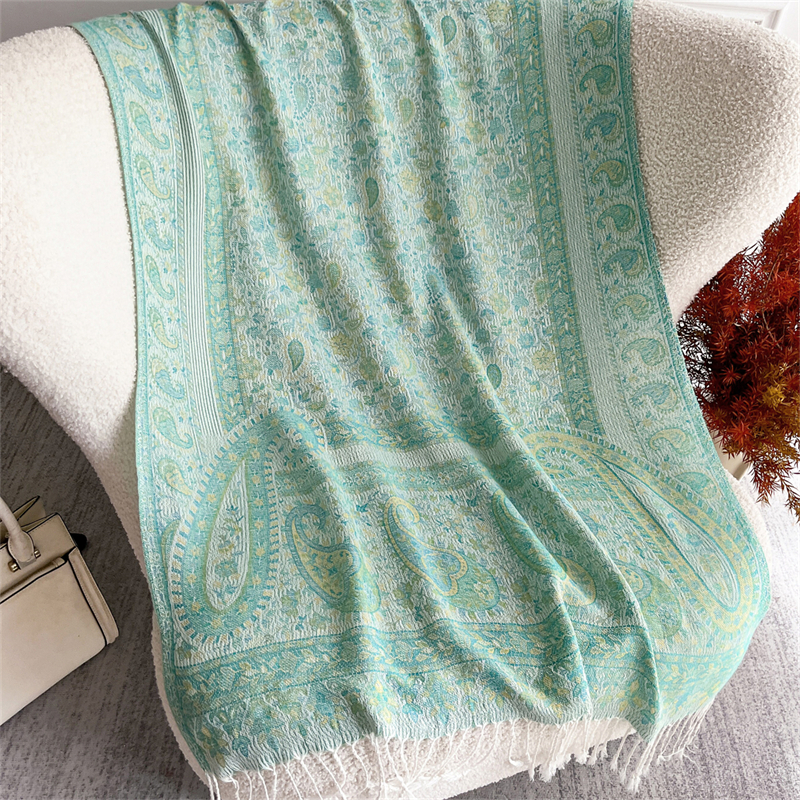 Bohème automne écharpe cachemire femmes Jacquard Pashmina conception florale femme épaisse couverture douce Bufanda chaud châle Poncho étole