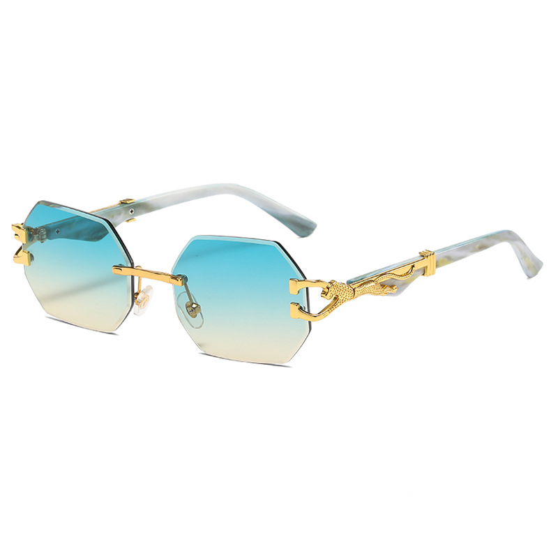 Lunettes de soleil léopard pour femmes et hommes, lunettes de soleil vintage, lunettes de soleil design de marque de luxe, protection UV400, lunettes à monture polygonale