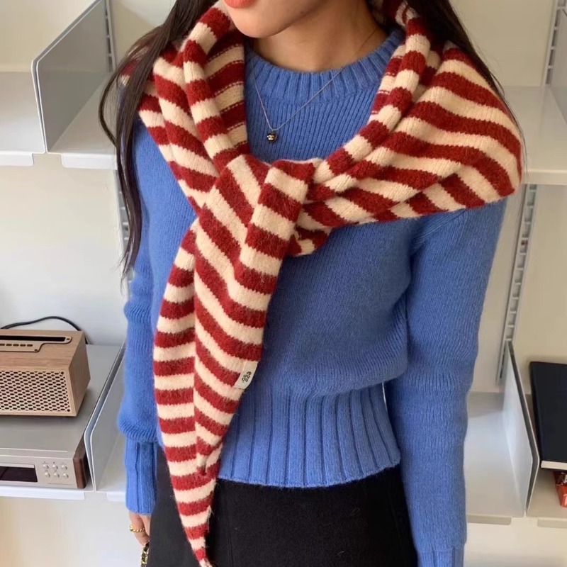 Écharpe triangulaire en mélange de laine pour femme, glaçure extérieure, châle coréen, nouveau, automne et hiver