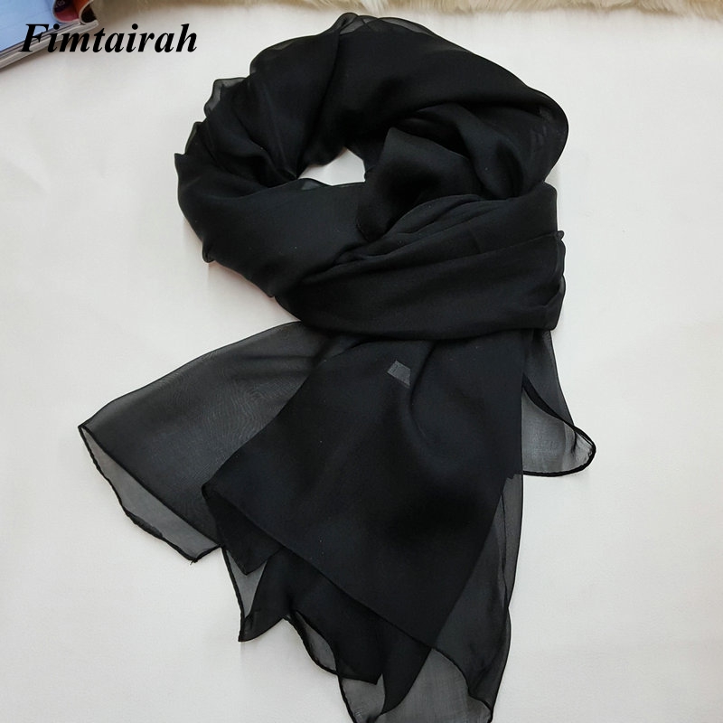 Fimtairah-Écharpe Snap100 Pure pour Femme, Châle Rond en Mousseline de Soie, Bandana de Plage Long, Couleur Unie, 180-110