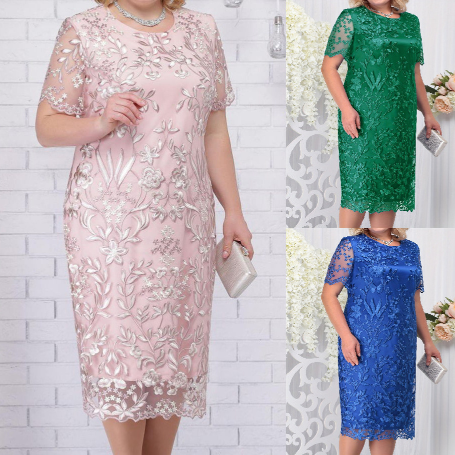 Vêtements pour femmes, robes européennes et américaines, saison printemps-été, nouvelle robe, patchwork, broderie, dentelle, robe de cocktail slim