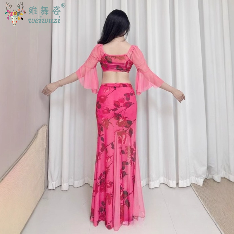 Costumes pour femmes adultes, robe de danse orientale en corne, manches longues, strass scintillants, jupe brillante, Sexy, fente latérale, carnaval fantaisie, nouveau