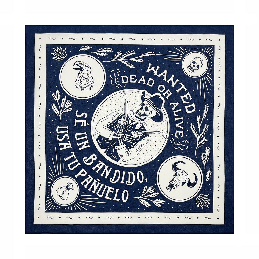 Crâne imprimé haute qualité Hip Hop coton carré écharpe marine hommes Bandana écharpe bandeau Paisley cadeaux pour garçons/filles