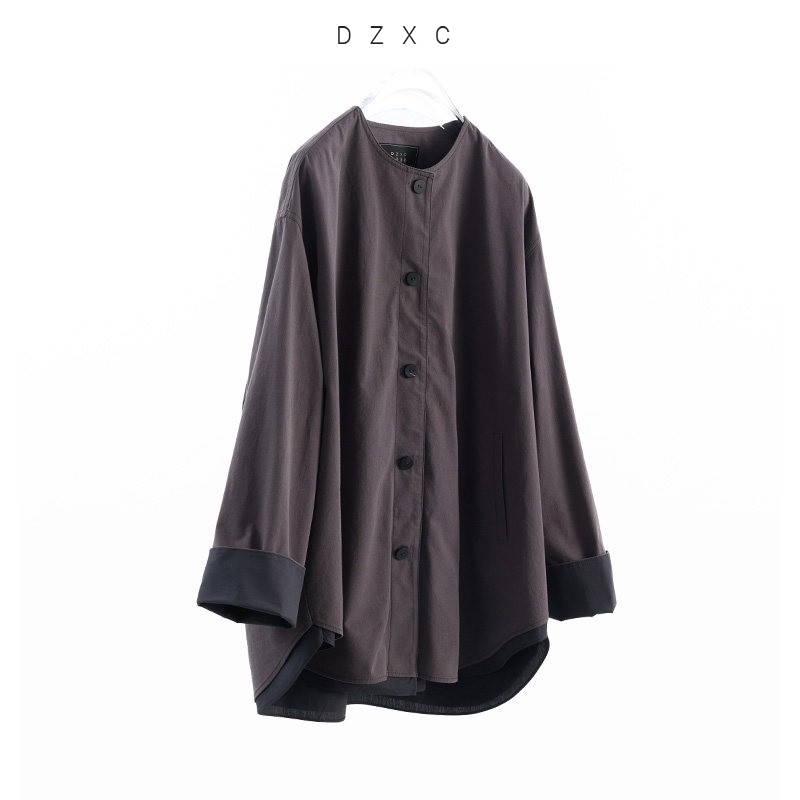 Simple mais haut de gamme~ Veste fine à manches longues en coton et soie, haut décontracté ample, nouveau style automne pour femmes