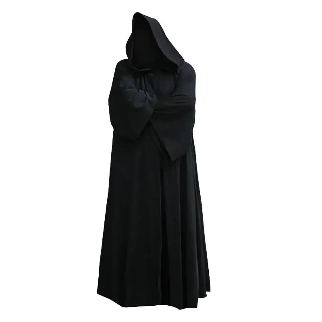 Costume de moine médiéval avec capuche, robe de cosplay Jedi, robe de chevalier Everak, tenue d'Halloween pour scène, robe de prêtre