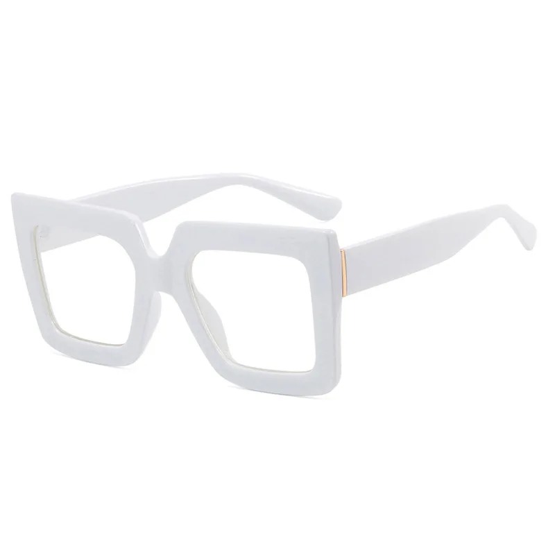 Nouvelles lunettes anti-lumière bleue tendance pour hommes et femmes, lunettes plates à monture carrée transparente bicolore