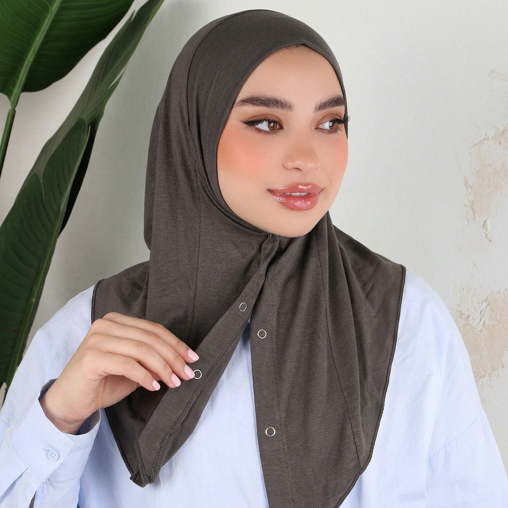 Nouveau hijab en jersey de coton avec bouton, hijab sport instantané musulman, foulard islamique tendance, turban Ramadan 130*167cm