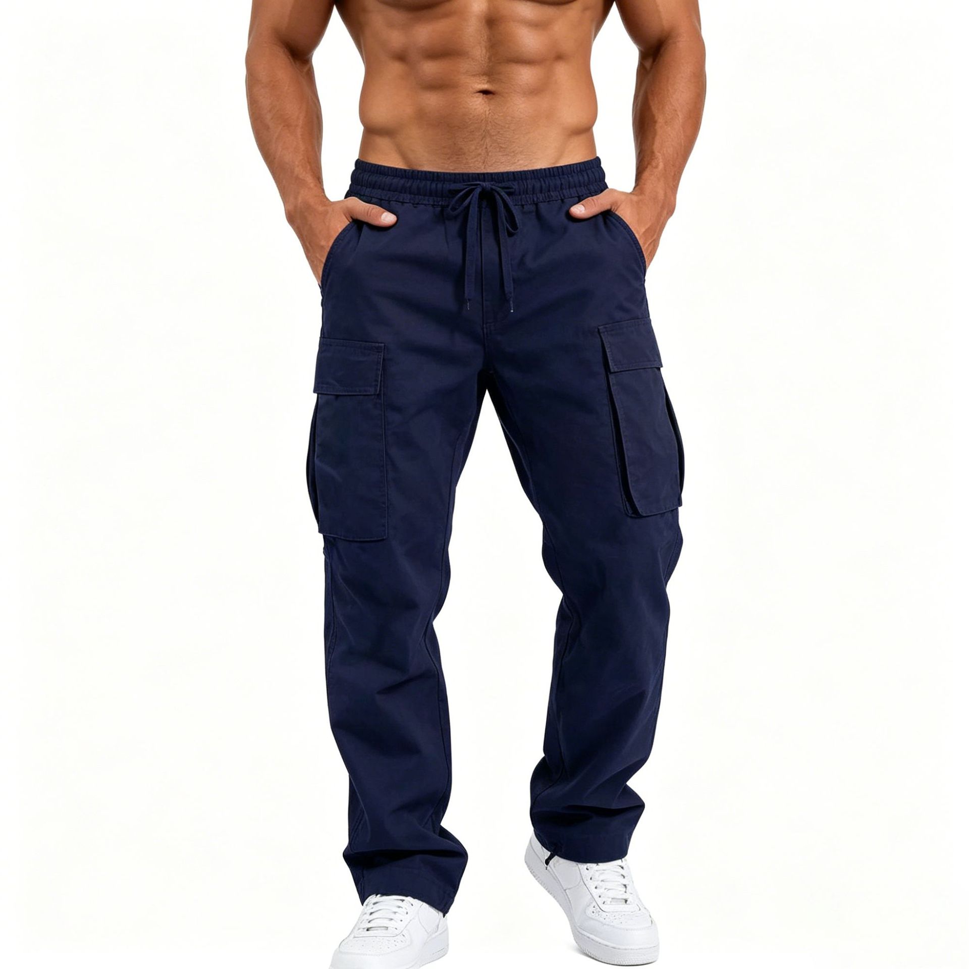 Pantalon cargo américain pour hommes, pantalon de travail décontracté, multi-poches, coupe droite, léger, mode streetwear, printemps-automne