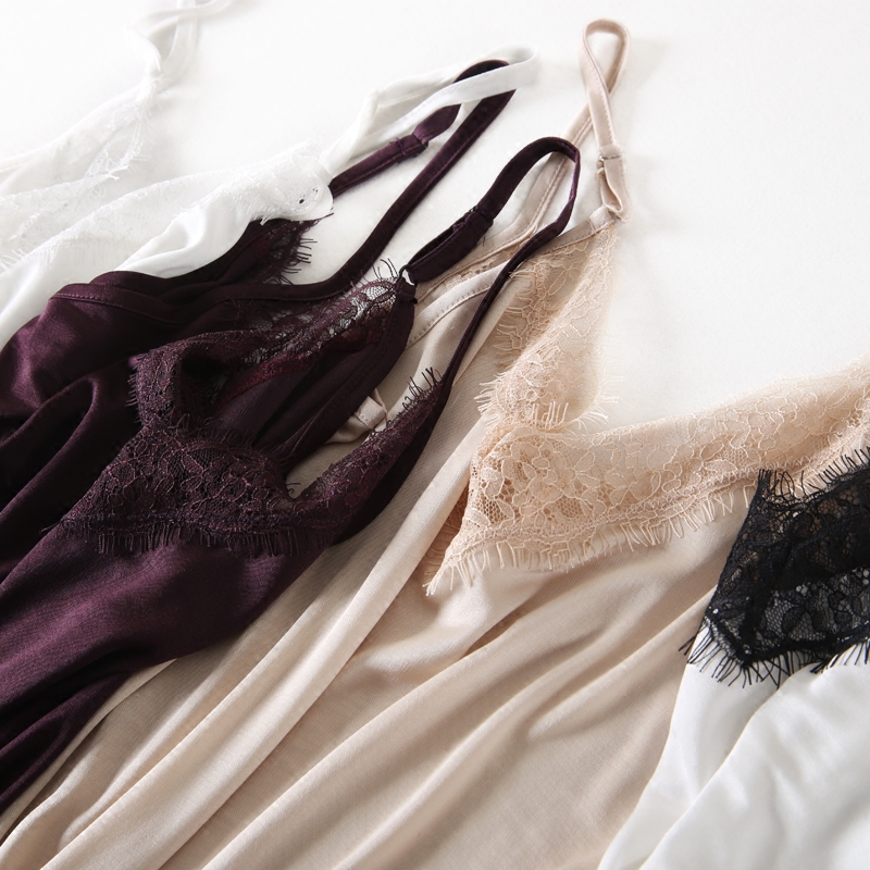 SuyaDream – Camisoles en soie pour femmes, 30% soie naturelle et dentelle, col en V, chemise de base, noir, violet, blanc, nouvelle collection été 2026