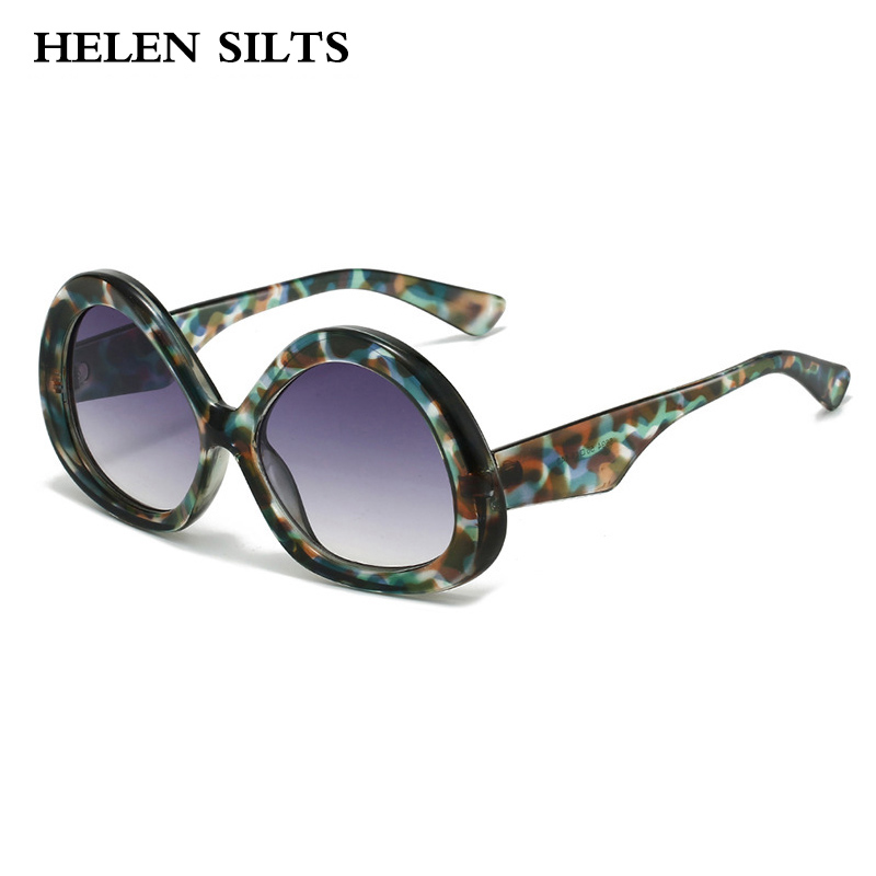 Lunettes de soleil ovales Vintage pour femmes et hommes, dégradé, marque de luxe de styliste, Punk populaire et élégant, grande monture, UV400