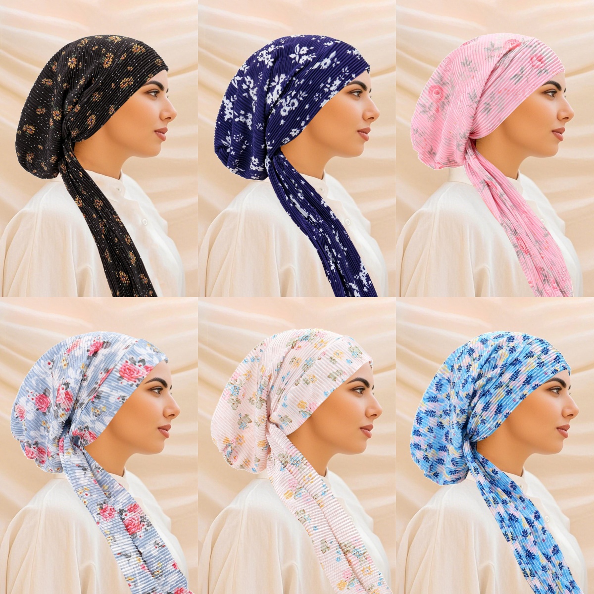 2025 nouveau froissé femmes imprimé fleuri élastique musulman Turban Hijab Cancer foulard chimio perte de cheveux chapeau pré-attaché chapeaux Bandan