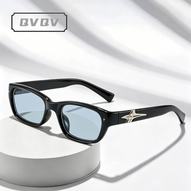 Lunettes de soleil carrées style coréen Y2K étoiles pour femmes et hommes, marque de luxe, style punk hip-hop, pour voyage, sports de plein air