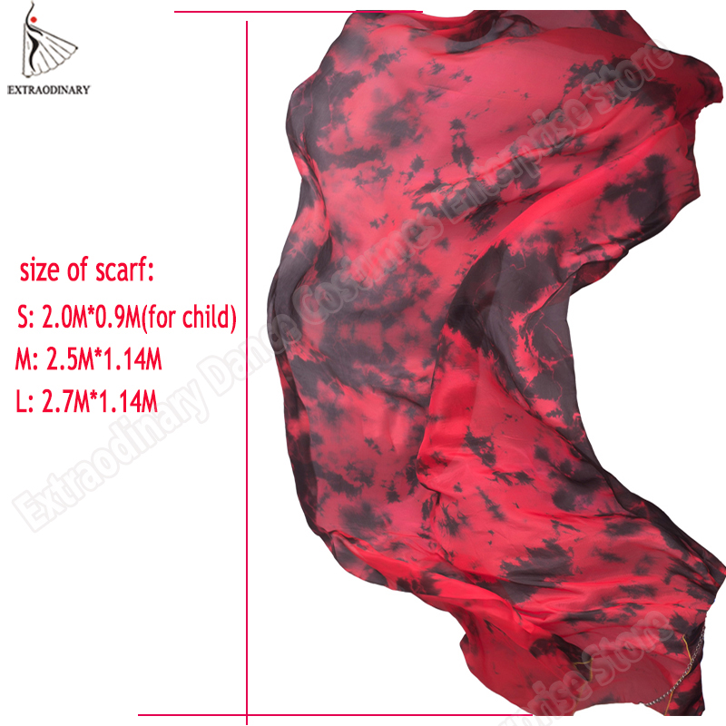 Nouveau 100% voiles de soie légère danse du ventre jeté à la main écharpe châle voile de soie 200 cm 250 cm 270 cm enfants adultes scène Performance 13 couleurs