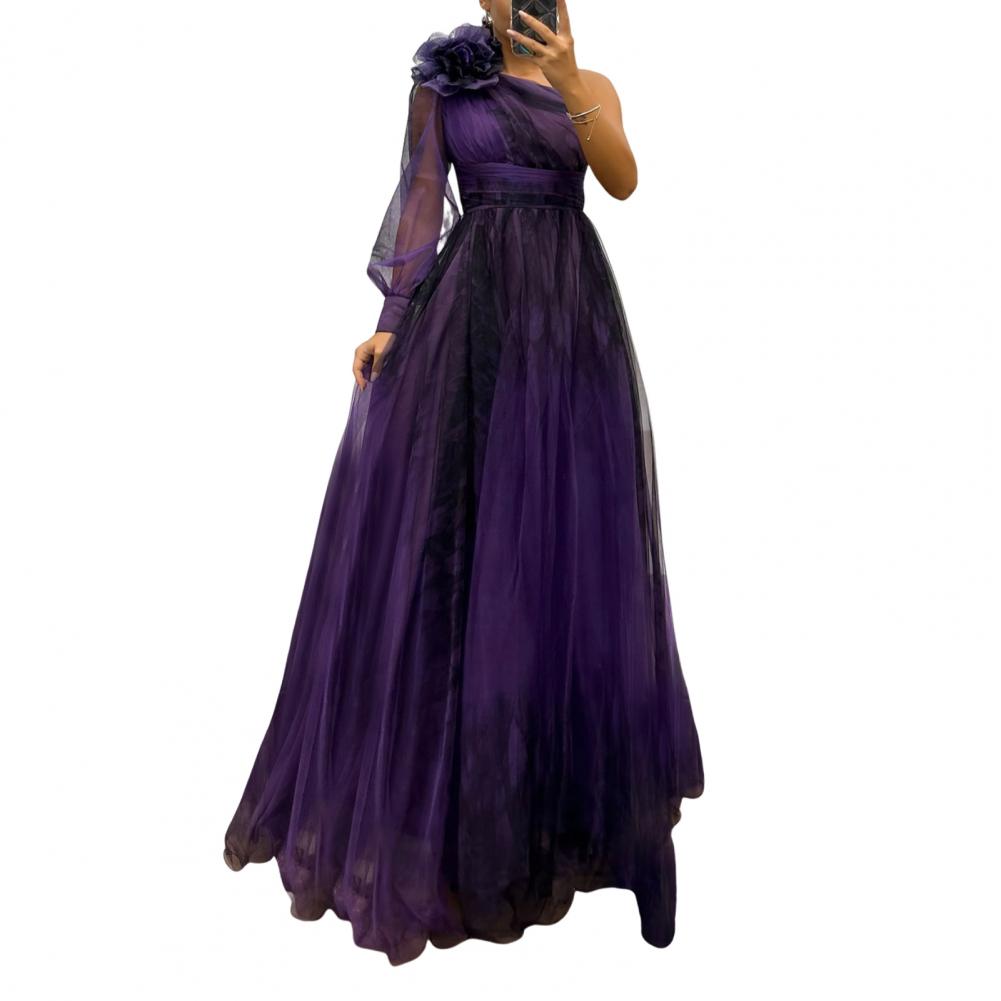 Robe de Cocktail en Maille Plissée pour Femme, Tenue de Soirée Élégante avec Décor Floral 3D, pour Banquet Spécial