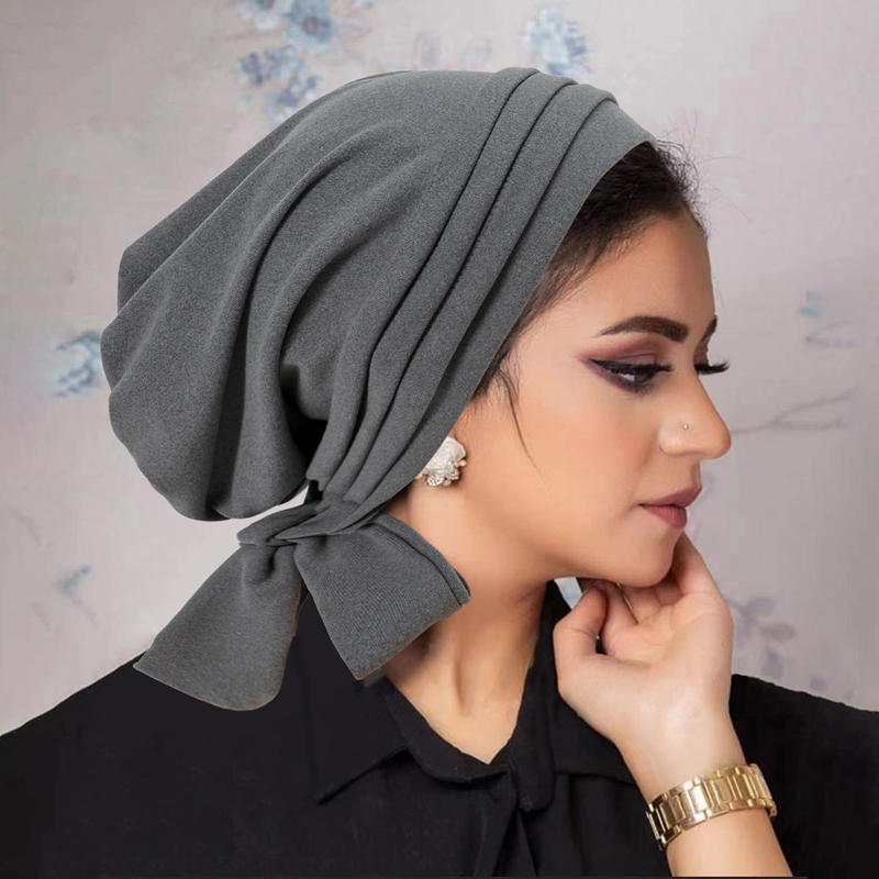 Turban Hijab pour femmes musulmanes, sous-écharpe, casquettes de chimio contre le cancer, chapeau, foulards, écharpe plissée pré-nouée, couvre-cheveux de sommeil
