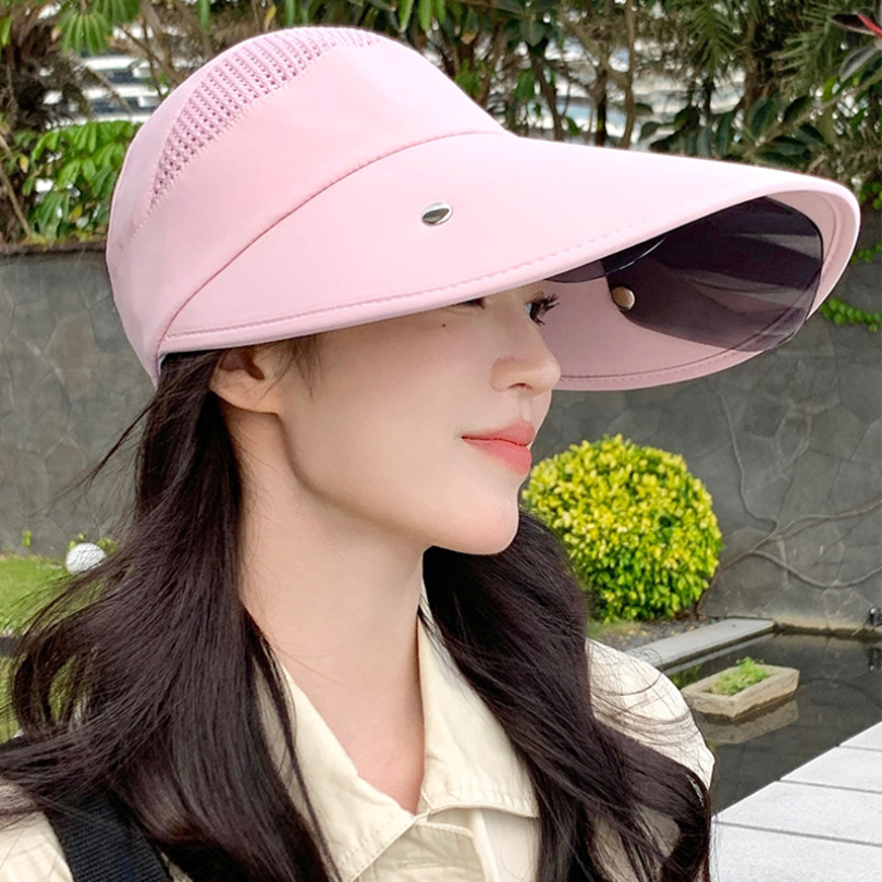 Chapeau de soleil d'été pour femmes avec lunettes, seau à Large bord de 13cm, casquette supérieure vide respirante pour l'extérieur, bande magique réglable, casquette de plage de voyage