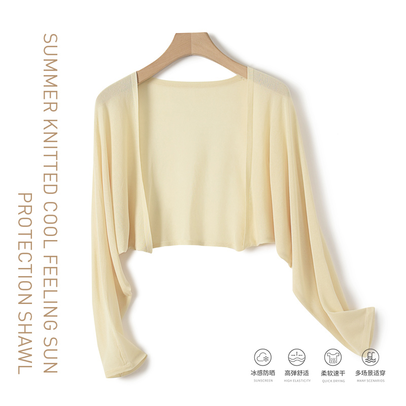 Ice InjSun-Couvertures de protection pour femmes, manches longues, châle mince, cardigan de relaxation d'été, cape, chemise d'extérieur, livraison gratuite