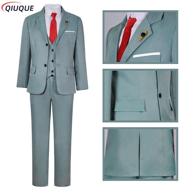 Costume de Cosplay Loid Forger pour hommes, perruque blonde courte, tenue crépuscule, cravate de chemise, vêtements d'halloween