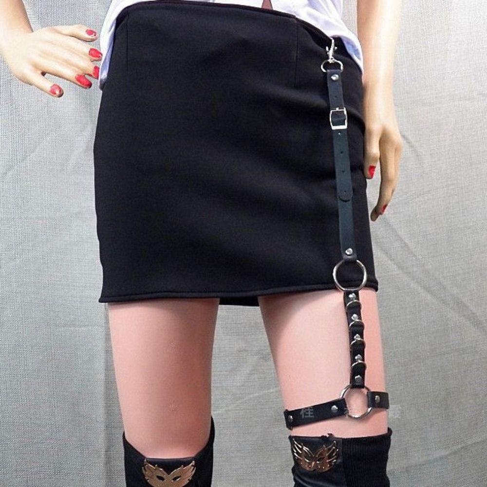 Ceinture de jupe en cuir PU pour femme, ceinture en métal, ceinture de robe en jean sexy, hip hop, rock, boîte de nuit, cœur, punk, femme