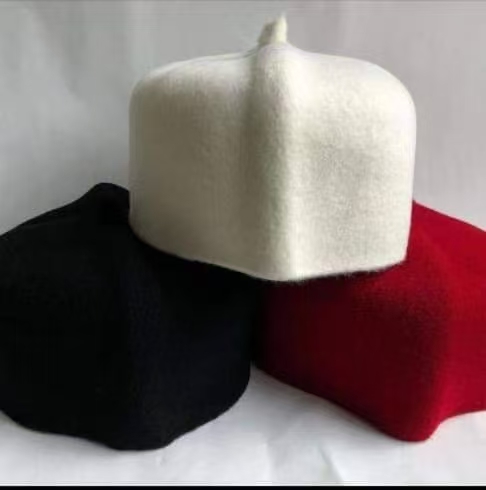 Chapeaux ethniques africains pour hommes, 100% feutre de laine, blancs et rouges, chapeaux de travail, chapeaux fedora pour tous les jours, chapeau épais de haute qualité, grande taille