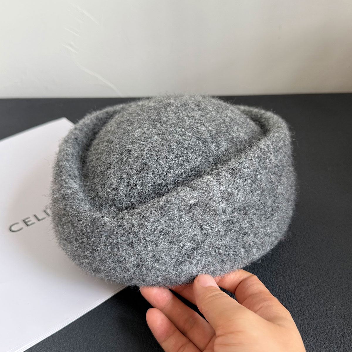 Chapeau Béret Vintage en Laine Mélangée pour Femme, Style Hiver, Chapeau Fascinator d'Église, Chapeau Uniforme d'Hôtesse de l'Air, Chapeau Fedora en Feutre Type Pillbox