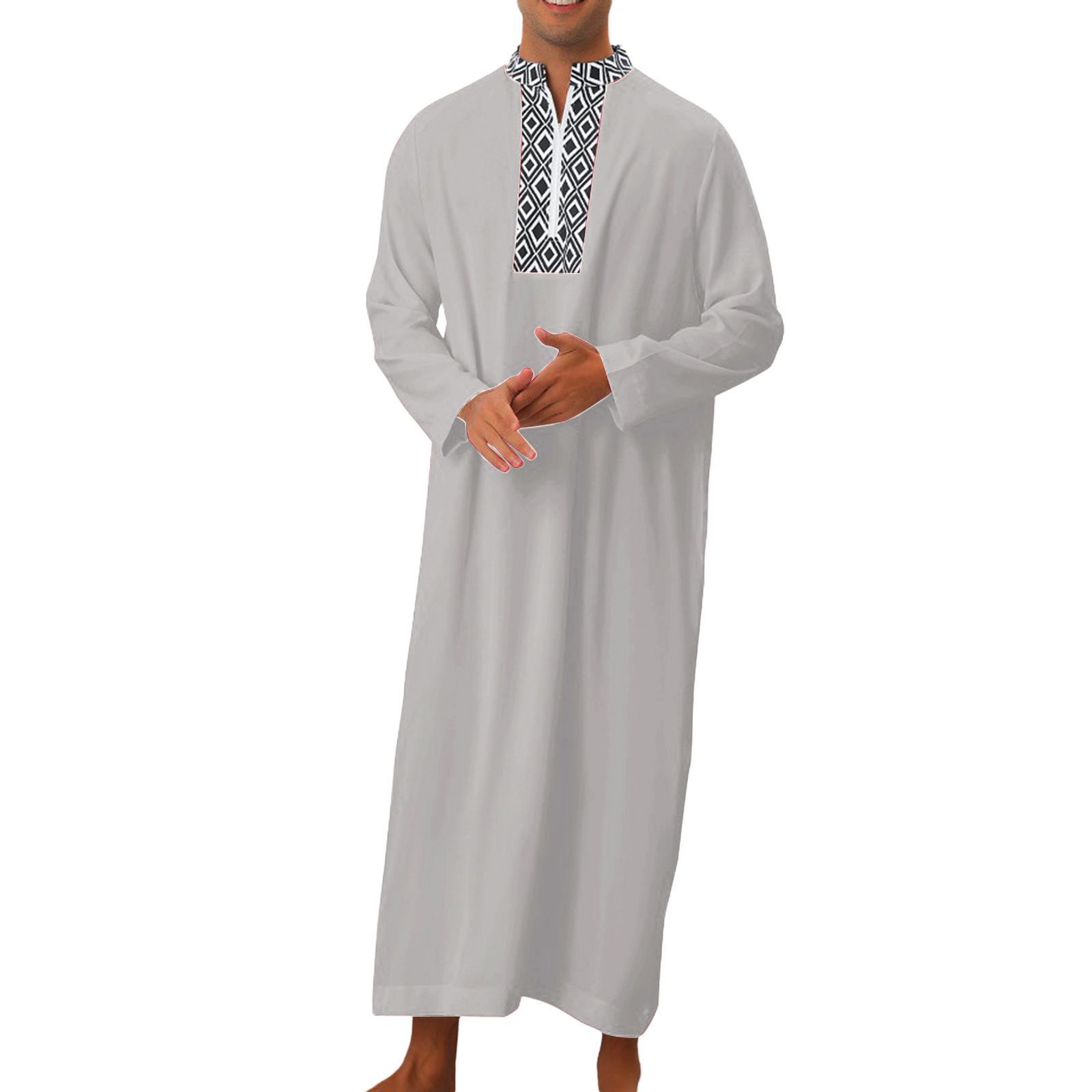Hommes Eid longue Robe Jubba Thobe Abaya Dishdasha saoudien musulman Islam Caftan Abayas fermeture éclair dubaï caftan prière Ramadan maroc