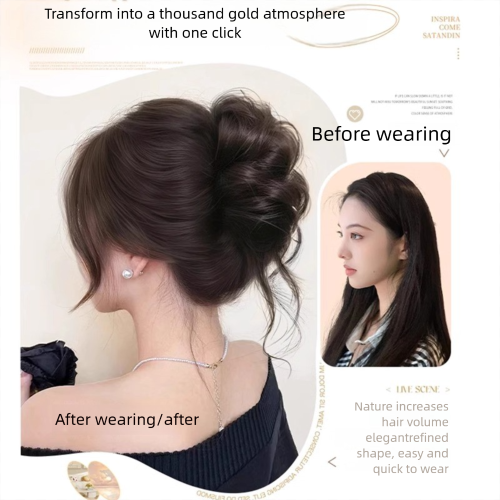Nouveau cheveux synthétiques chignon griffe pince naturel cheveux bouclés perruque pince à cheveux moelleux brun noir chignon tête perruque accessoires de cheveux