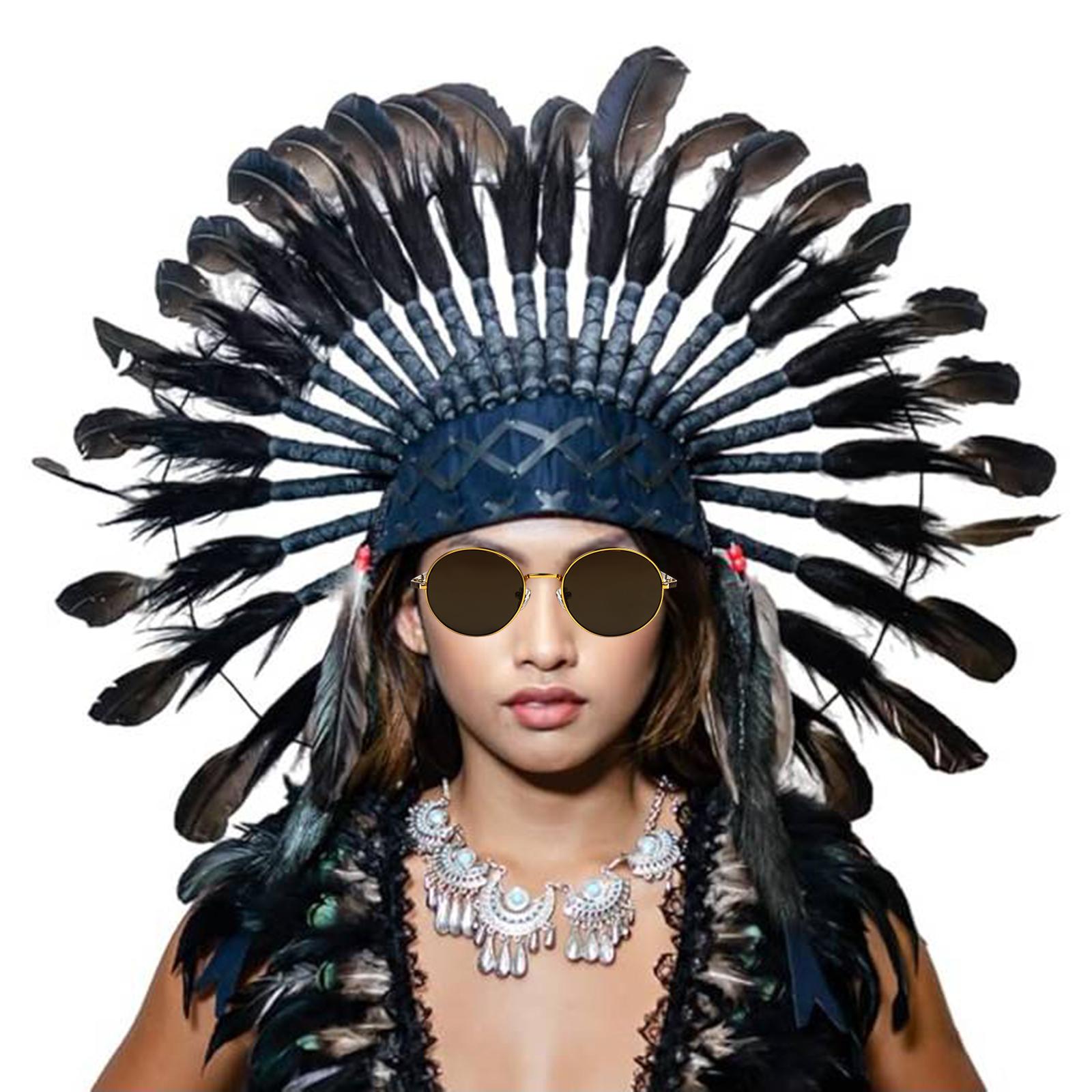 Chapeau indien en plumes pour hommes et femmes, coiffure, décoration, vêtements de sauna pour adultes, robe de paupières, fête de carnaval, performance sur scène, cosplay