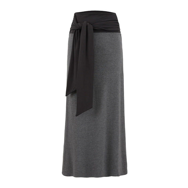 Mode avant cravate jupes longues femmes Maxi jupe été Sexy femme taille haute moulante trompette jupes femmes Mujer Faldas
