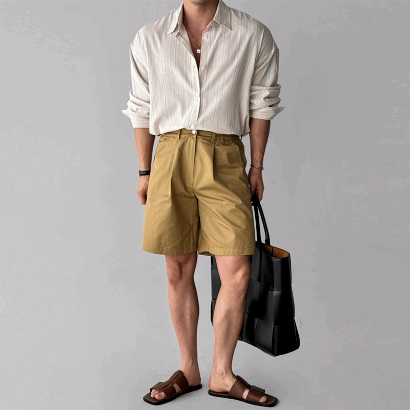 Chemises rayées Bergame à manches longues pour hommes, Streetwear d'affaires, Vêtements populaires coréens, observateur, Luxe, Loisirs, Solide, Document