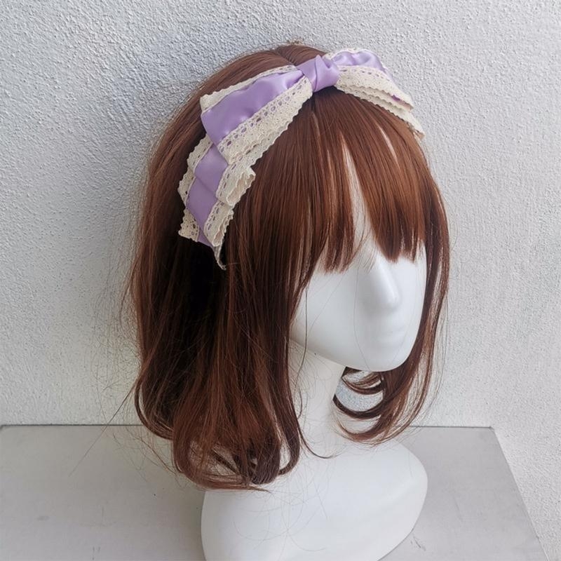 Bandeau japonais en dentelle avec nœud papillon, couvre-chef, épingle à cheveux, accessoires coiffure pour d ami