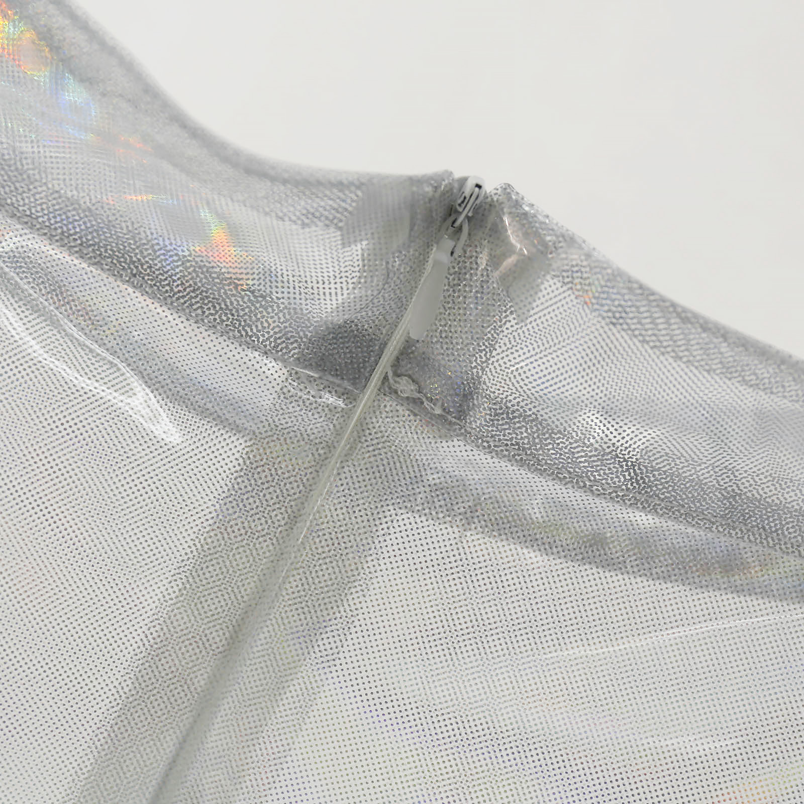 Jupe Ultra-mini transparente brillante pour femmes, Sexy, tenue de soirée, Clubwear, taille haute, irisée, transparente, plissée, ligne A, Y2k