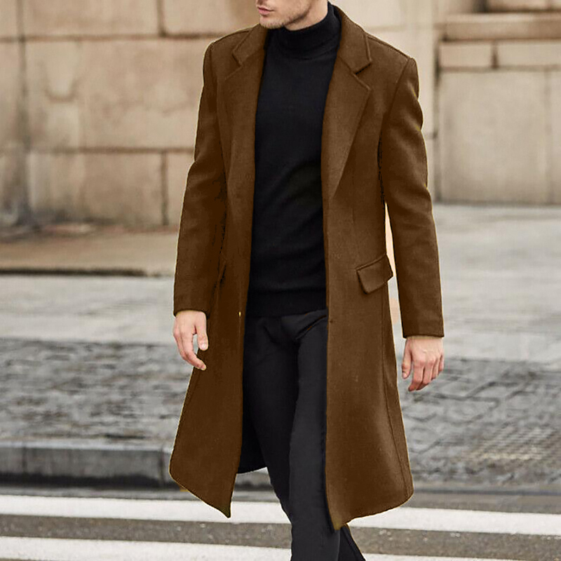 Vestes en laine mi-longues pour hommes, pardessus confortables pour hommes d'affaires, style britannique, vêtements de luxe, automne, hiver