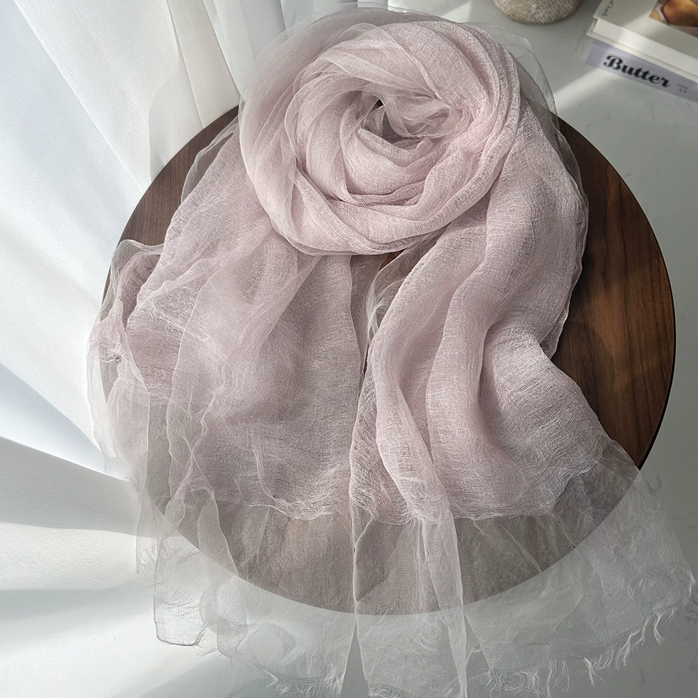 Écharpe en soie élégante et légère pour femme, protection solaire, châle polyvalent fin, écharpe rétro pour femme