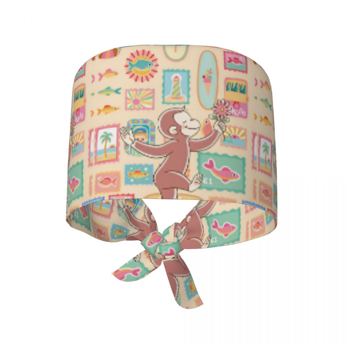 Casquette de travail pour femmes et hommes, chapeaux d'infirmière à motif singe Curious George, casquettes ajustables, chapeau médical décontracté pour cheveux longs