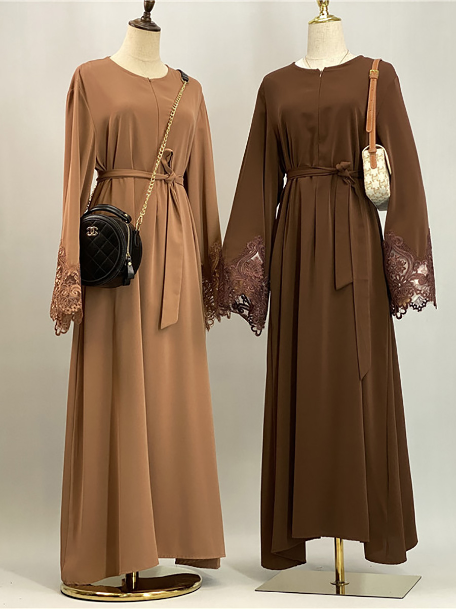 Ramadan dentelle Abaya dubaï luxe femmes musulmanes Maxi Robe Kebaya Caftan Marocain Femme Robe modeste Islam vêtements caftan Robe