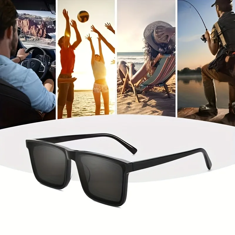 Lunettes carrées noires simples à la mode, unisexe, pour voyage en plein air, conduite, accessoire de photographie, montures optiques élégantes pour hommes et femmes